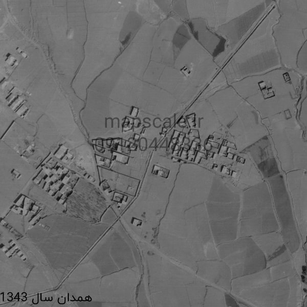 نمونه از نقشه هوایی سال 1343 همدان