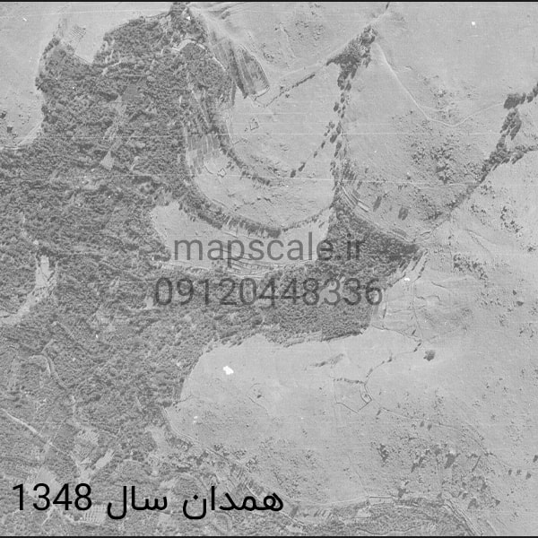 عکس هوایی همدان سال 1348 1:20000