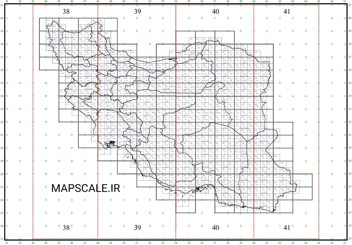 زون بندی سیستم مختصات یو تی ام در ایران
